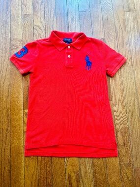 Polo Ralph Lauren Boys Red Big Pony Polo Shirt Size 6
